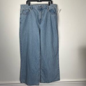 Old Navy Jeans Womens Size 18 Blue Extra High Rise Baggy Wide Leg Denim Pants